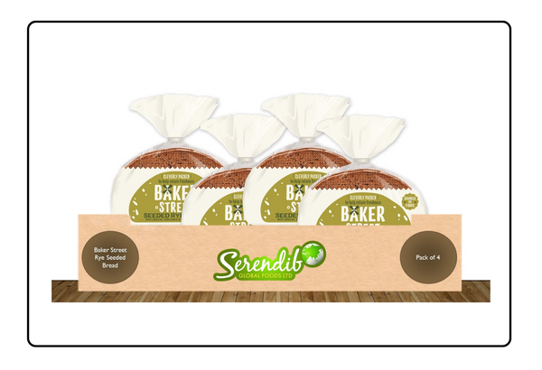 Baker Street Rye Seeded Bread | Pack of 4 | 500g each | Long Life Freshness
