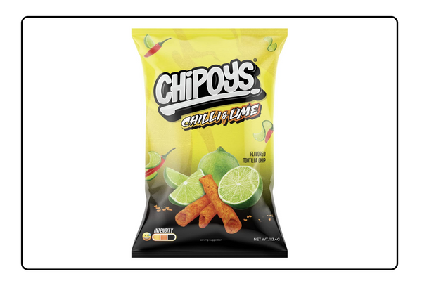 Chipoys Tortilla Chips | Chilli & Lemon flavour | Pack of 8