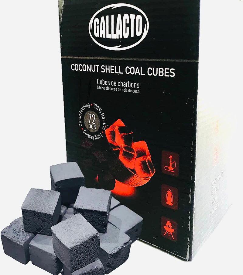 Gallacto Coconut Shell Charcoal Cubes -1kg (72 Cubes) Global Snacks