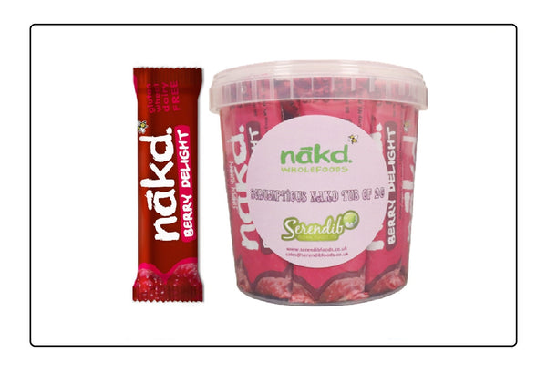 Nakd Scrumptious Berry Delight Bars Tub of 20 Global Snacks