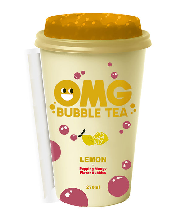 OMG Bubble Tea Lemon With Blueberry Bubbles 270ML Pack Of 10