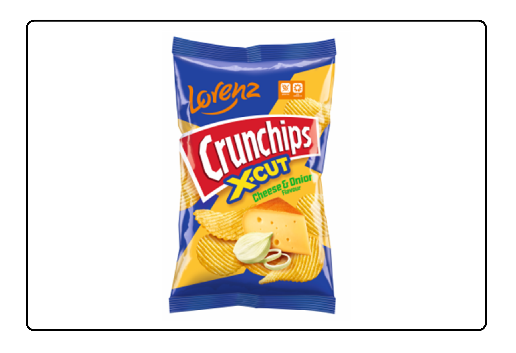 Lorenz Crunch-Chips X-Cut Cheese Onion 75g X 12