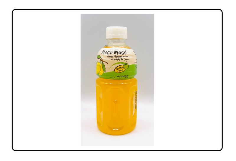Mogu Mogu Mango flavoured Drink with NATA de Coco (Gotta Chew) 320ml (6 Bottles)