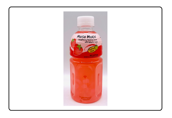 Mogu Mogu Strawberry Drink with NATA de Coco (Gotta Chew) 320ml (6 Bottles)