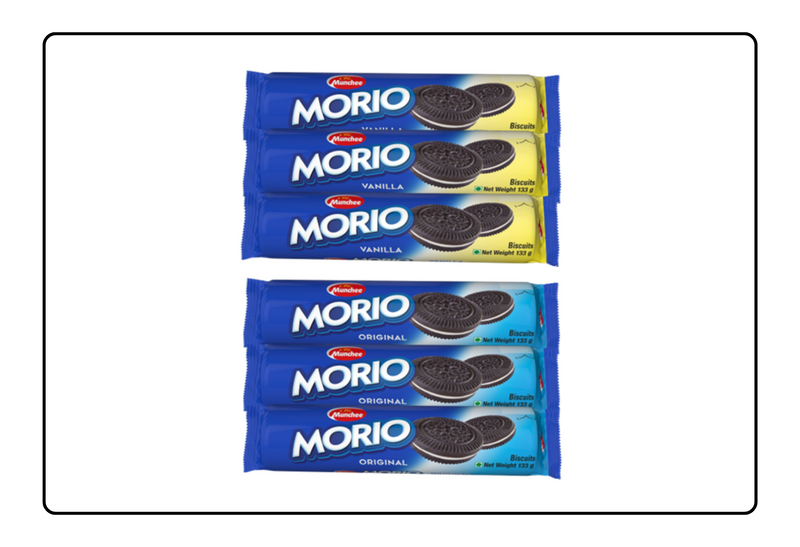 Munchee Morio Biscuits Vanilla, and Original  Flavours 133g | Pack of 6
