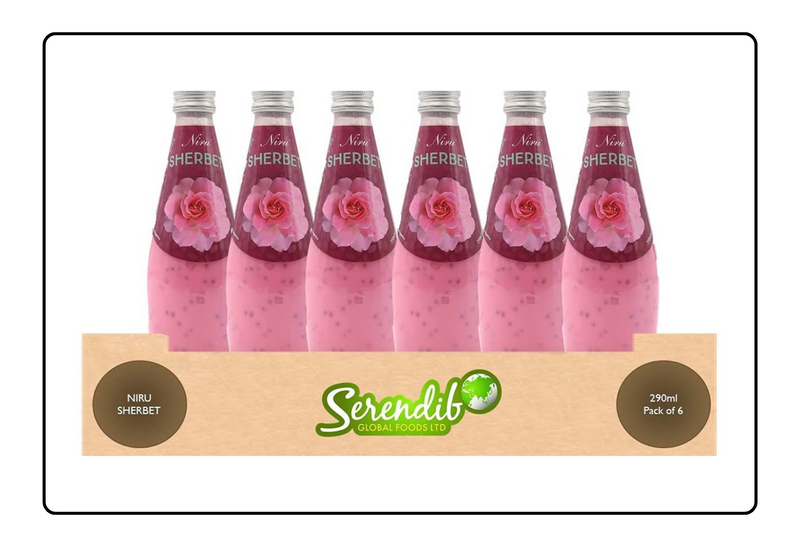 Niru Sherbet Drink 290ml | Pack of 6 | Rose Flavour