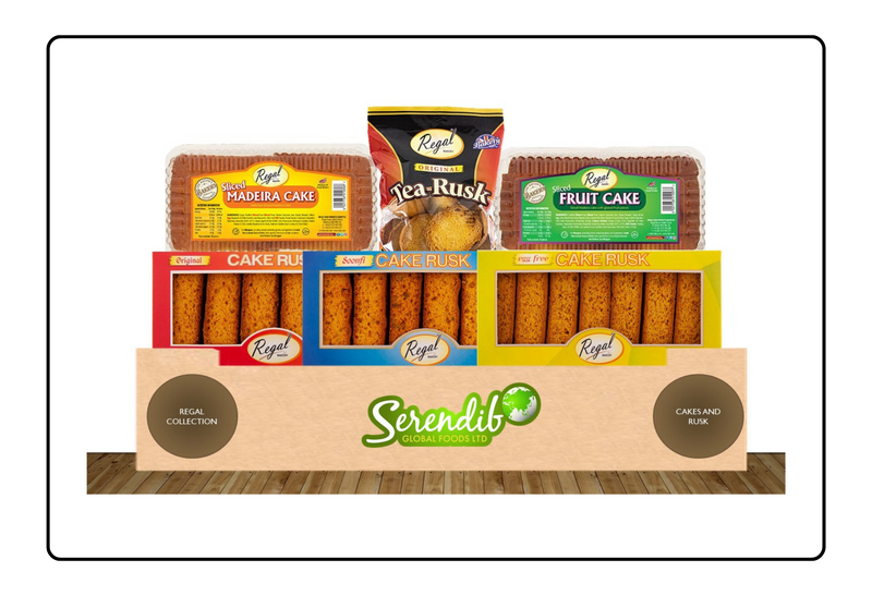 Regal Cake & Rusk Collection Box by Serendib | Original, Eggless and Soonfi Rusks | Madeira & Fruit Cakes | Pack of 6
