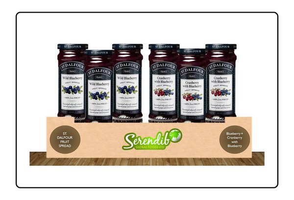 St. Dalfour 3 Pc. Wild Blueberry + 3 Pc. Cranberry with Blueberry Fruit Spread | 284g Each