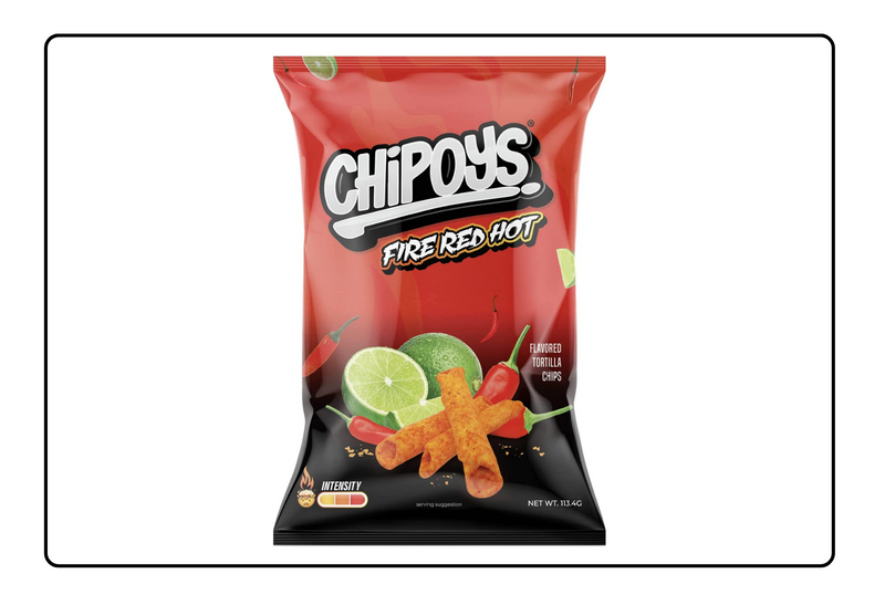 Chipoys Tortilla Chips | Fire Red Hot Flavor | Pack of 3
