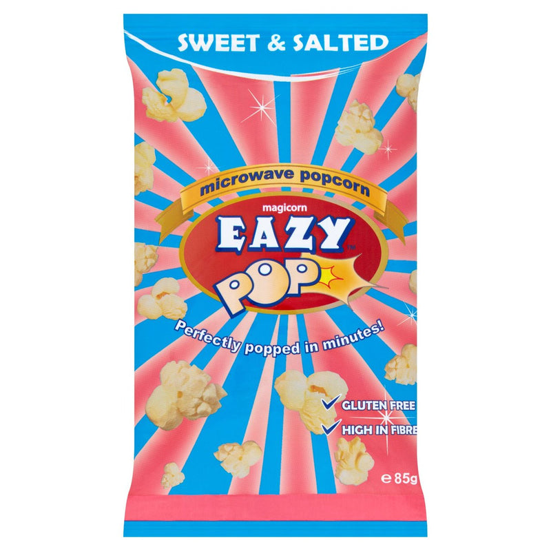 Eazypop Microwave Popcorn Sweet & Salt Flavour (Pack of 16 x 85g)