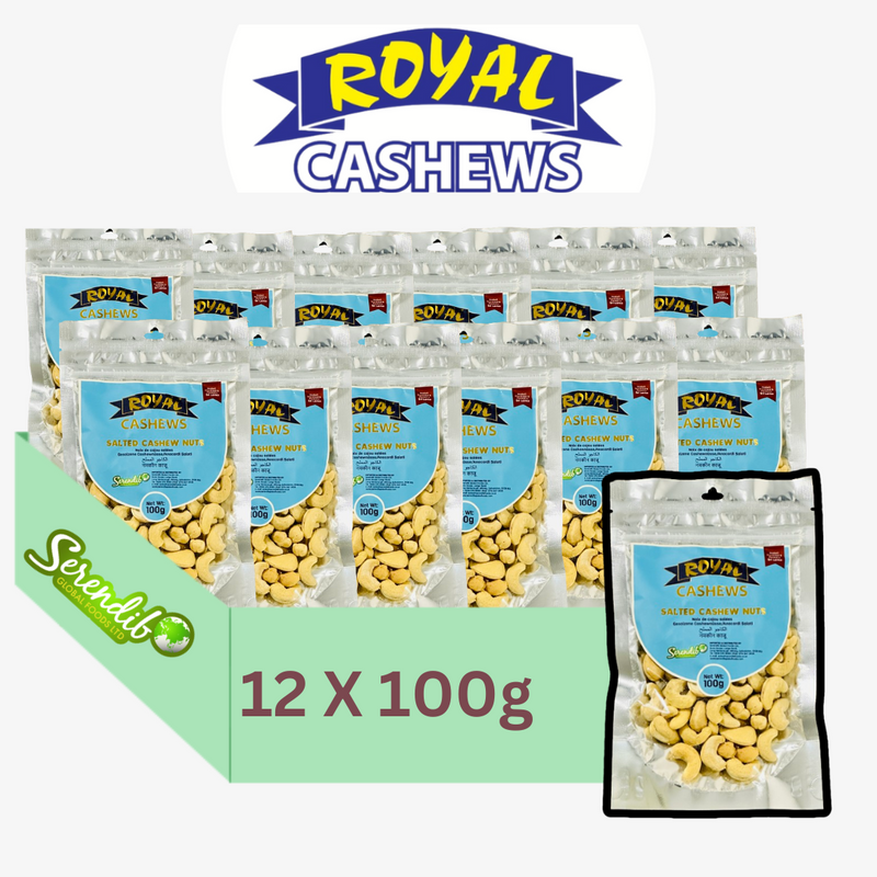 Royal Cashews | Salted Cashew Nuts Premium Quality Cashew Nuts 100g (Pack Of 12)