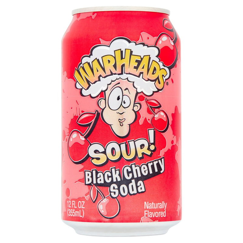 Warheads - Sour Fruity Soda with Classic Flavor Black Cherry 355ml x 12 Cans