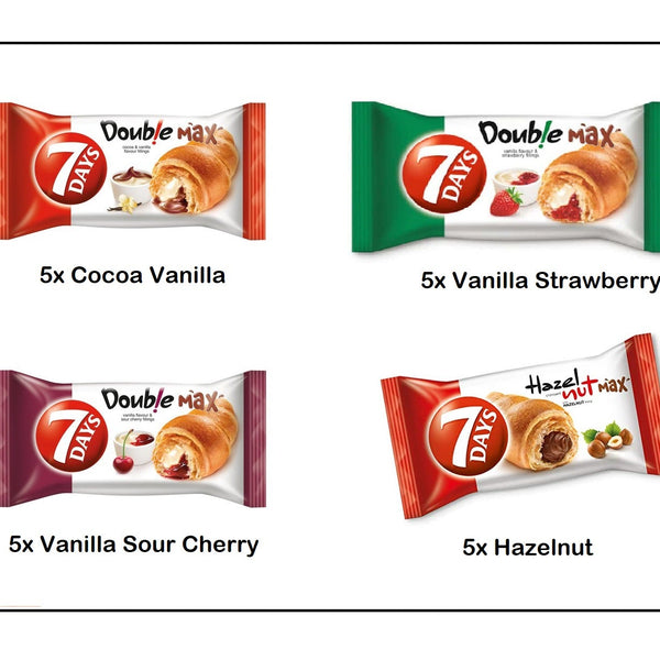 7 Days Croissant Vanilla Sourcherry + Cocoa Vanilla + Vanilla Strawber