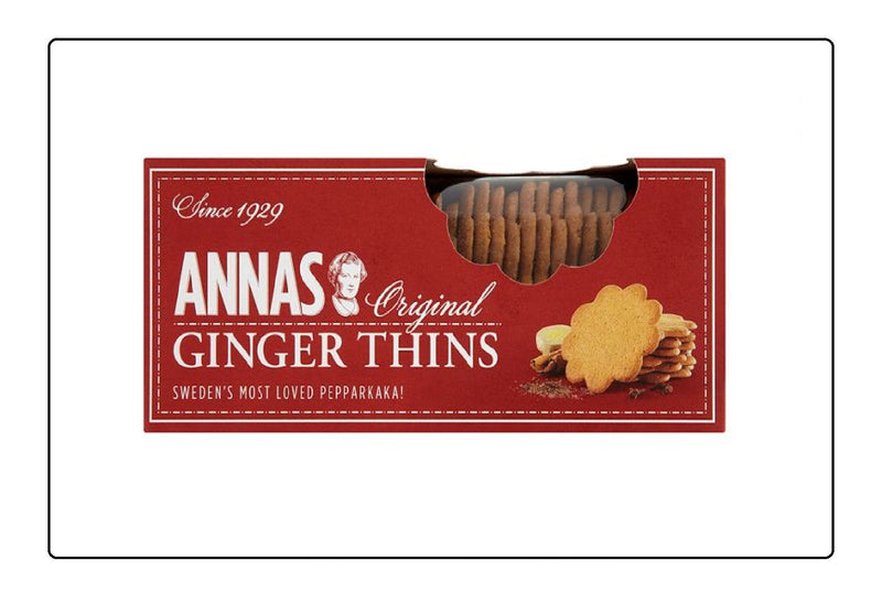 Annas Original Ginger Thins 150g (Pack of 12) Global Snacks
