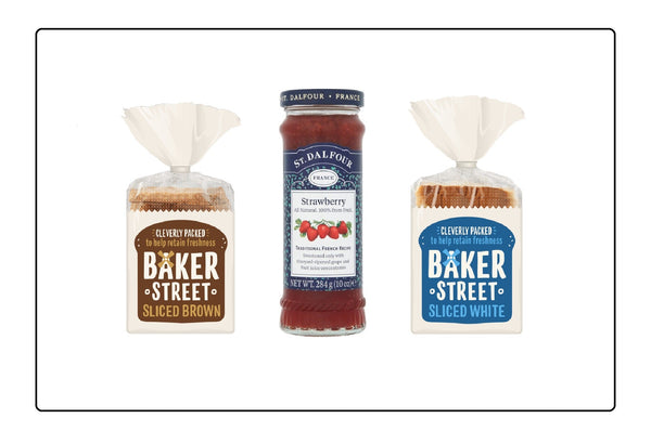 Baker Street 1 White 1 Brown Bread & St. Dalfour Strawberry Spread 1 Pc. Global Snacks