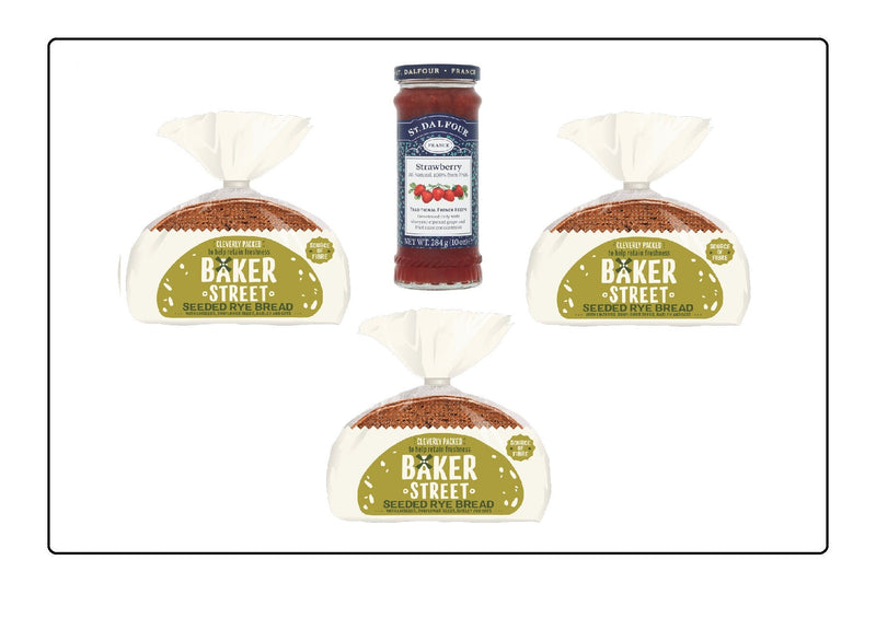 Baker Street 3 Rye Seeded Bread & 1 St. Dalfour Strawberry Spread Global Snacks