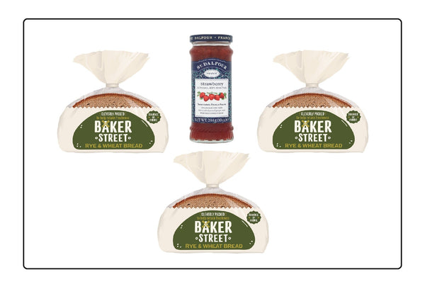 Baker Street 3 Rye Wheat Bread & 1 St. Dalfour Strawberry Spread Global Snacks