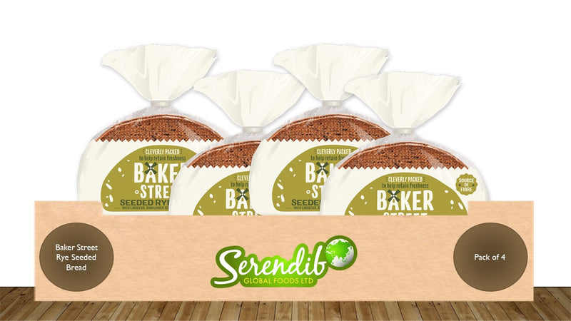 Baker Street Rye Seeded Bread | Pack of 4 | 500g each | Long Life Freshness Global Snacks