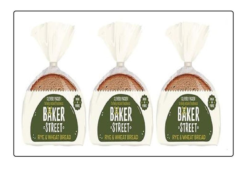 Baker Street Sliced Rye Wheat Bread 500g (Pack of 3) Global Snacks