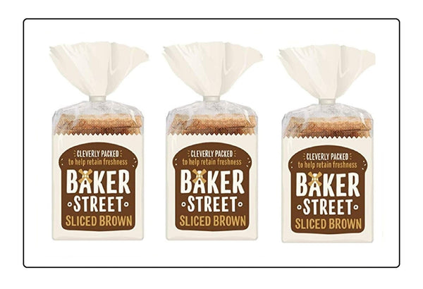 Baker street Brown Sliced Bread 550g (Pack of 3) Global Snacks
