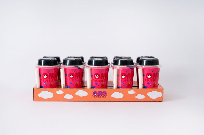 OMG Bubble Tea Raspberry With Blueberry Bubbles 270ML Pack Of 10