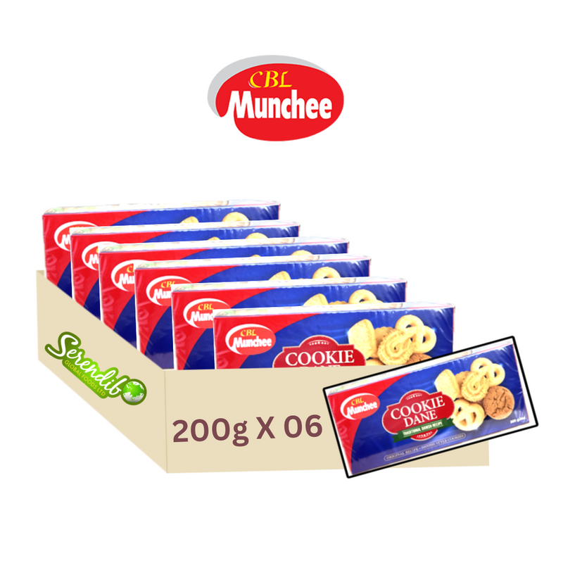 Munchee Cookie Dane 200g Traditional Danish Recipe gift pack (Pack Of 06)