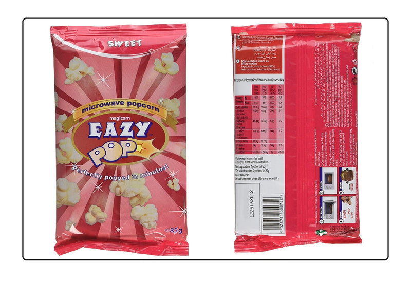 Eazypop Microwave Popcorn SweetFlavour (Pack of 16 x 85g) Global Snacks