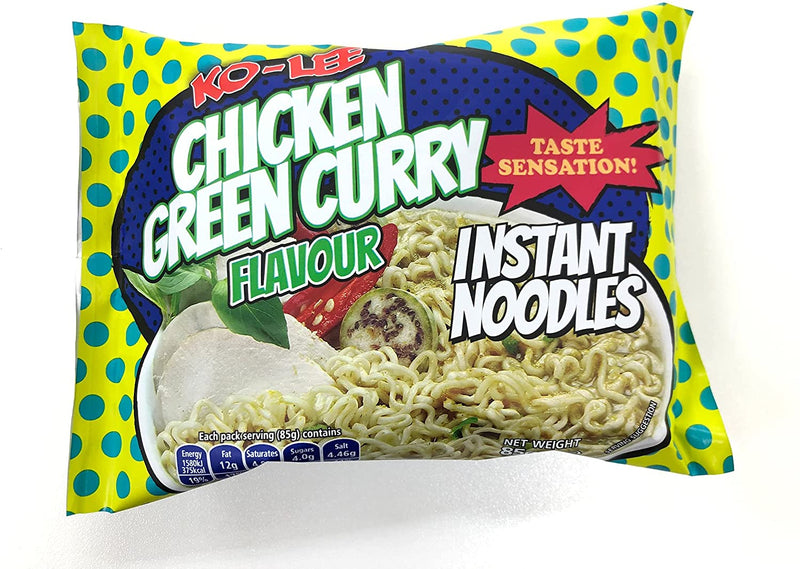 Kolee Taste Sensation Instant Noodles Chicken Green Curry Flavour (Pack of 30) Global Snacks