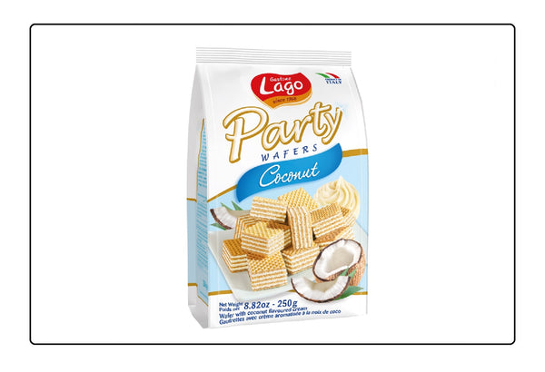 Lago by Elledi Party Bags Coconut Wafers 250g (Pack of 3) Global Snacks