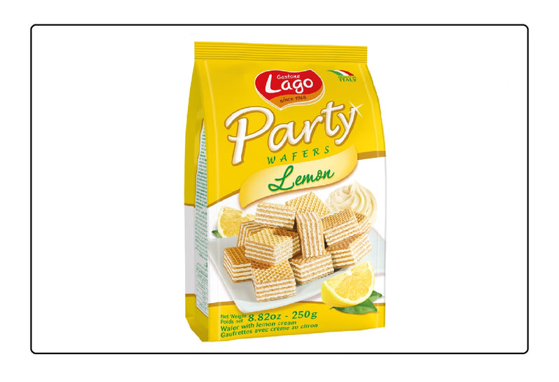 Lago by Elledi Party Bags Lemon Wafers 250g (Pack of 3) Global Snacks