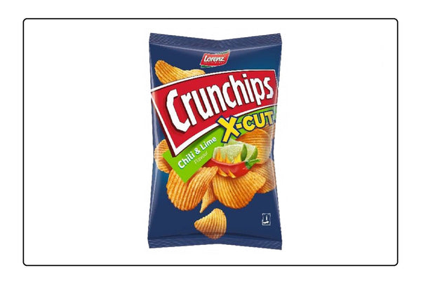 Lorenz Crunchips X-Cut Chilli & Lime (Pack of 6) 150g each Global Snacks