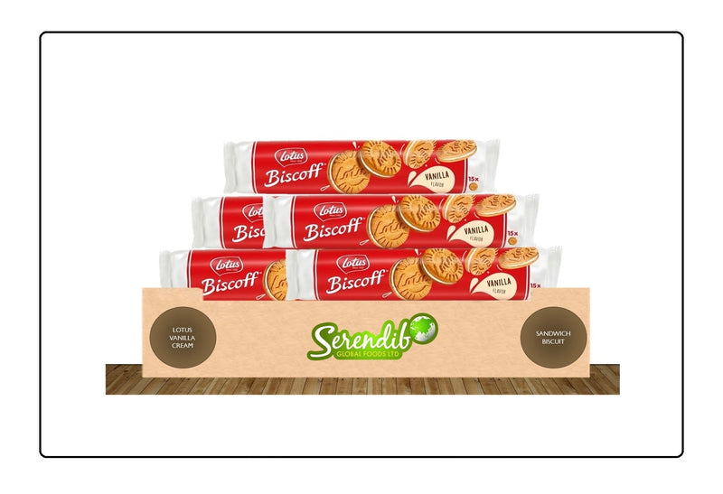 Lotus Biscoff Sandwich Vanilla Cream 150g | Pack of 5 | Suitable for Vegans Global Snacks