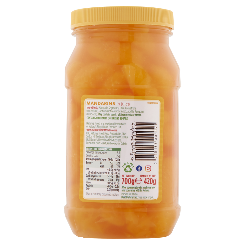 Nature's Finest Mandarin Fruit Slices In Juice 700G