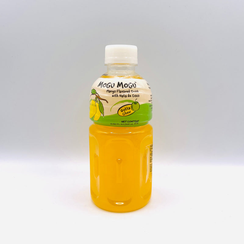 Mogu Mogu Mango flavoured Drink with NATA de Coco (Gotta Chew) 320ml (6 Bottles) Global Snacks