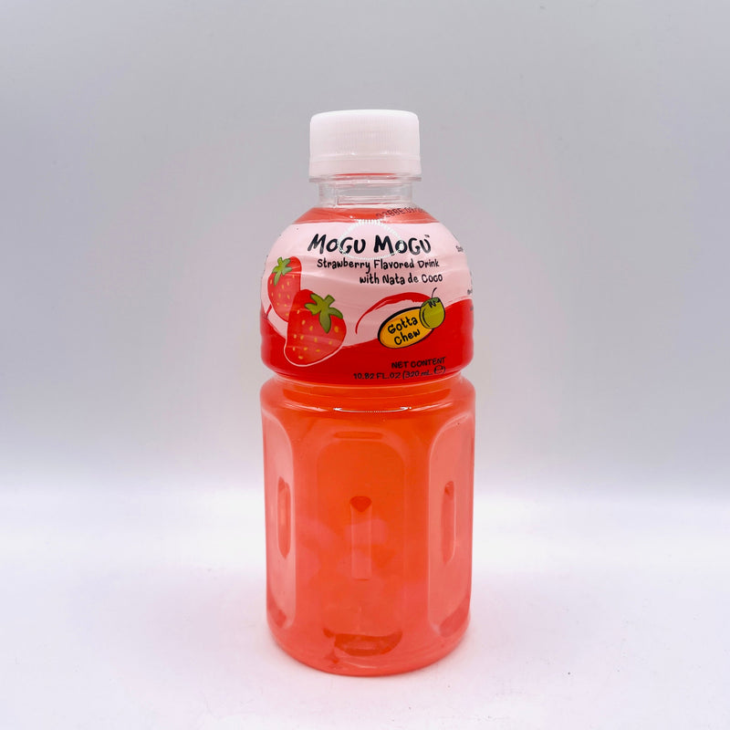 Mogu Mogu Strawberry Drink with NATA de Coco (Gotta Chew) 320ml (6 Bottles) Global Snacks