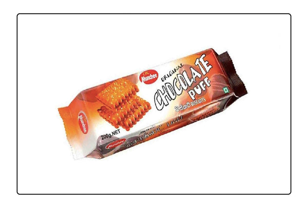 Munchee Chocolate Puff Biscuits (Pack of 8) - 200g each Global Snacks