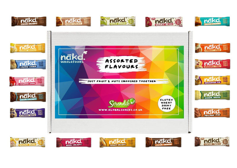 Nakd Celebration Box | Mixed Special | Natural Fruit & Nut Bars | Vegan Bars | Gluten-Free | Healthy Snack | 35g each (Pack of 20) Global Snacks