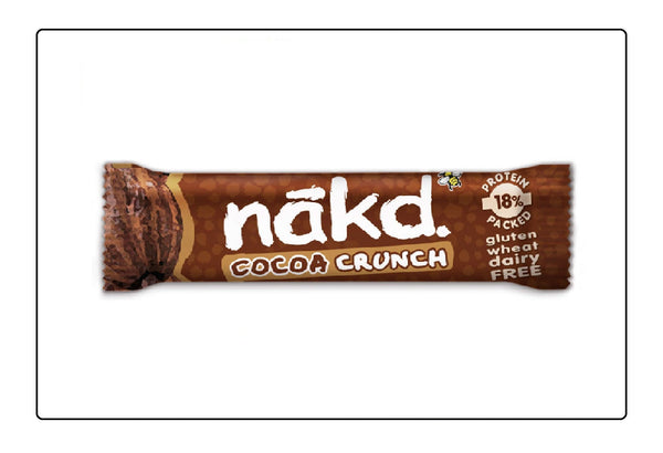 Nakd Cocoa Crunch Natural Fruit & Nut Bars - Vegan Bars - Gluten Free - Healthy Snack, 30/35 g (Pack of 18) Global Snacks