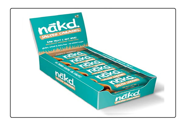 Nakd Salted Caramel Natural Fruit & Nut Bars - Vegan Bars - Gluten Free - Healthy Snack, 30/35 g (Pack of 18) Global Snacks