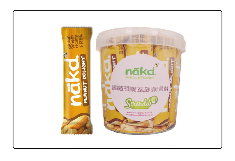 Nakd Scrumptious Peanut Delight Bars Tub of 20 Global Snacks