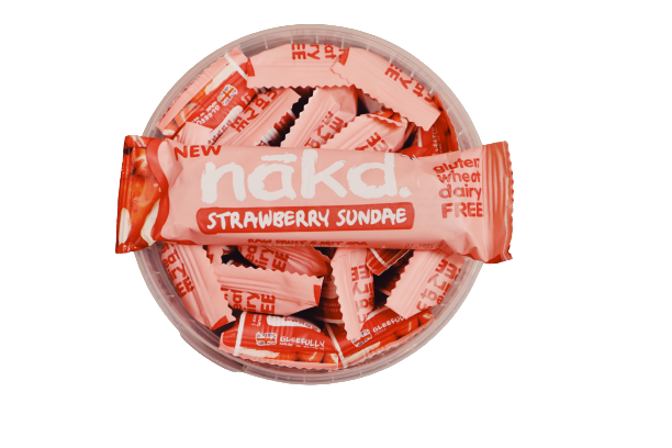 Nakd Scrumptious Strawberry Sundae Bars Tub of 20 Global Snacks