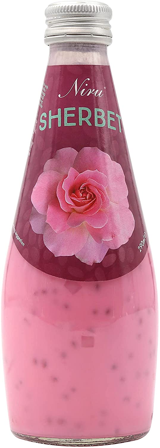 Niru Sherbet Drink 290ml | Pack of 6 | Rose Flavour Global Snacks