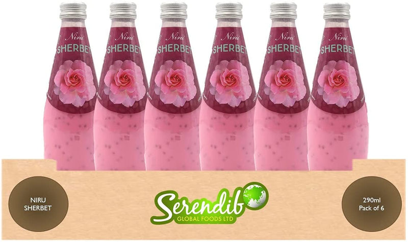 Niru Sherbet Drink 290ml | Pack of 6 | Rose Flavour Global Snacks