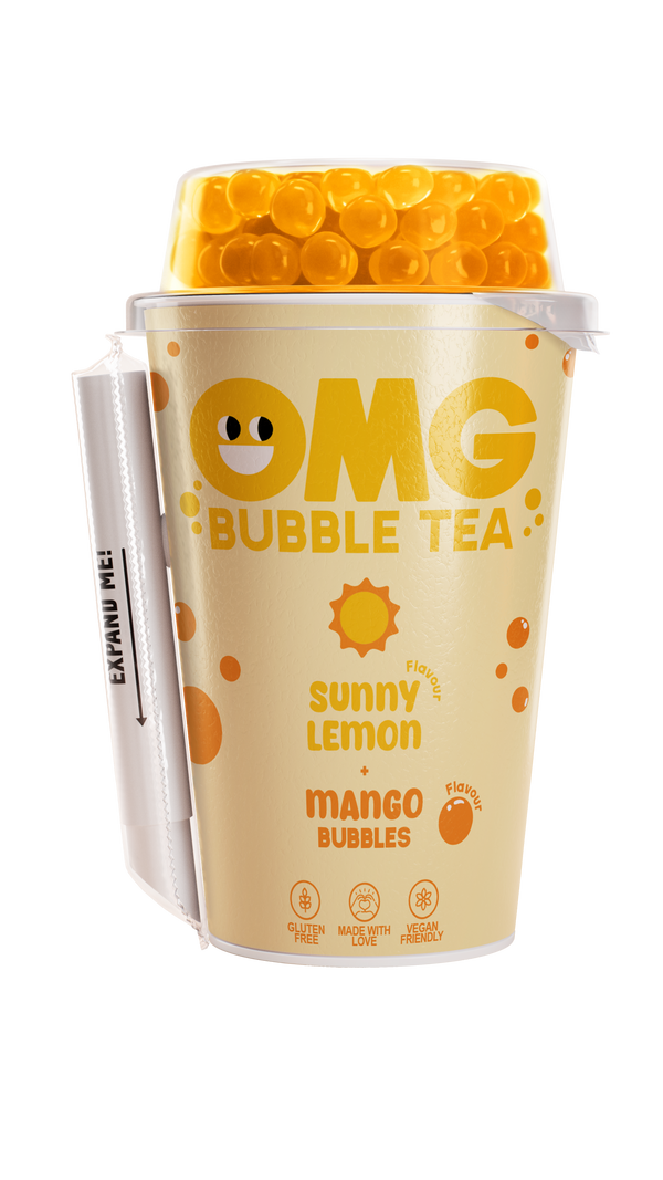 OMG Bubble Tea Lemon With Mango Bubbles 270ML Pack Of 10
