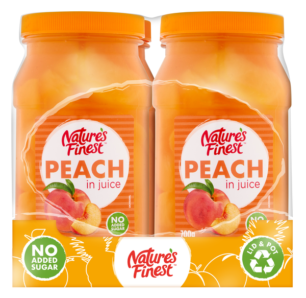 Nature's Finest Peach Fruit Slices in Juice 700g X 2