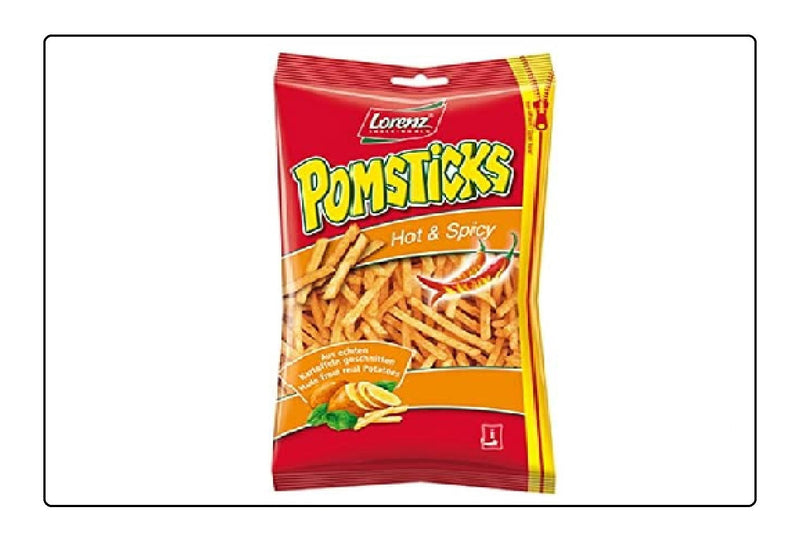 Pomstick Hot & Spicy 85 g Pack of 12 Global Snacks