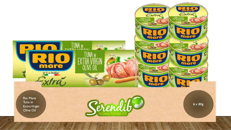 Rio Mare Tuna Fish in Extra Virgin Olive Oil | Pack of 6 x 80g Global Snacks