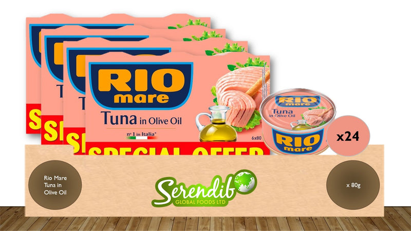Rio Mare Tuna Fish in Olive Oil | Pack of 24 x 80g Global Snacks