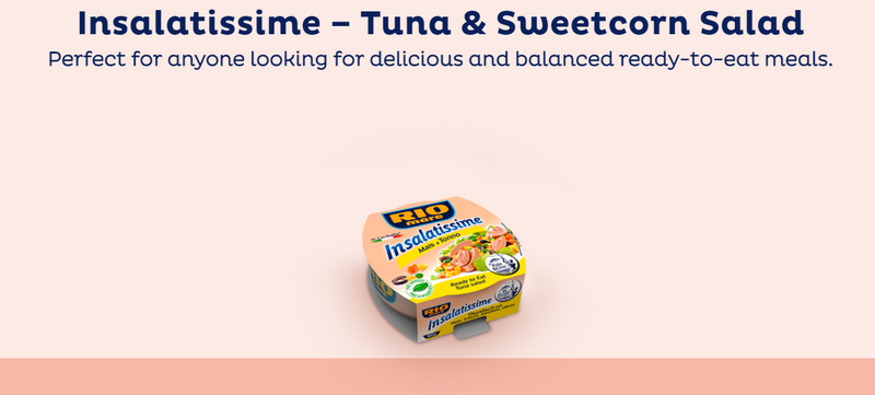 Rio Mare Tuna & Sweetcorn Salad | Pack of 6 x 160g Global Snacks
