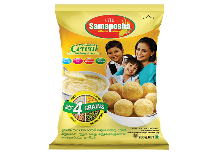 Samaposha Powder Pre Cooked Breakfast Cereal for Children & Adults 200g Each - Pack of 6 Global Snacks